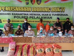 Waka Polres Pelalawan Pimpin Pemusnahan Bawang 20 Ton di TPA Desa Kemang