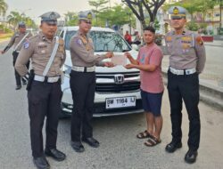 Satlantas Polres Pelalawan Gelar Razia TNKB, 2 Kendaraan Ditilang di Pangkalan Kerinci
